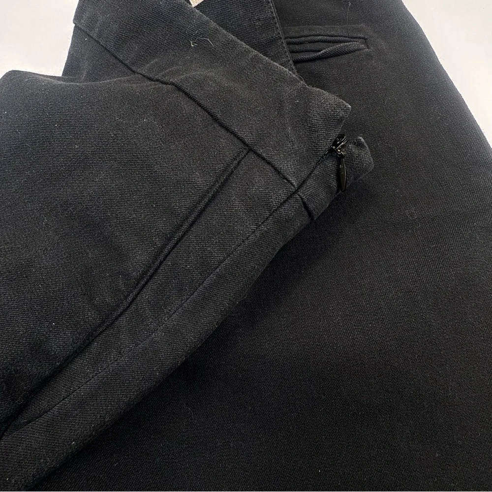 Sezane Paris Pants Women's Size 34 Black Cotton Jeans Preppy Side Zipper Casual